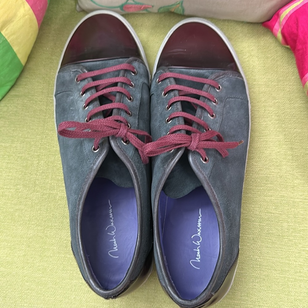 Noah Waxman Men’s Gray and Burgundy Sneakers-13 - Picture 6 of 6